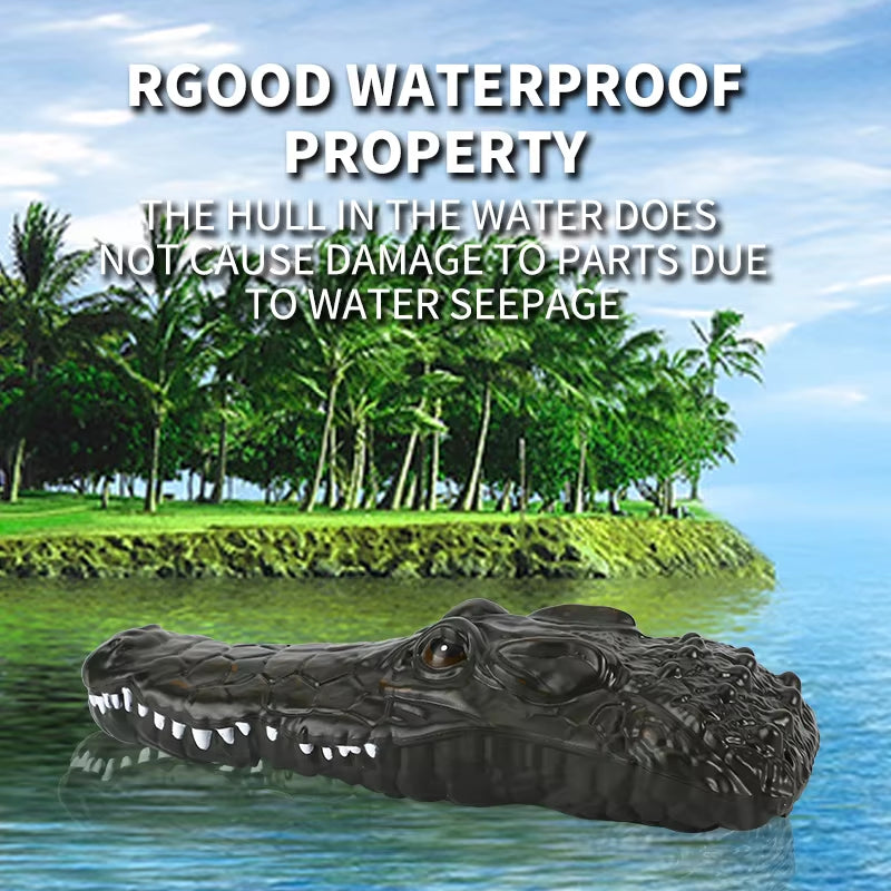 2.4G Remote Control Floating Crocodile Boat Outdoor Toys for Boy Kids Simulation Crocodile Heads RC Ship Boat Children' Toy Gift