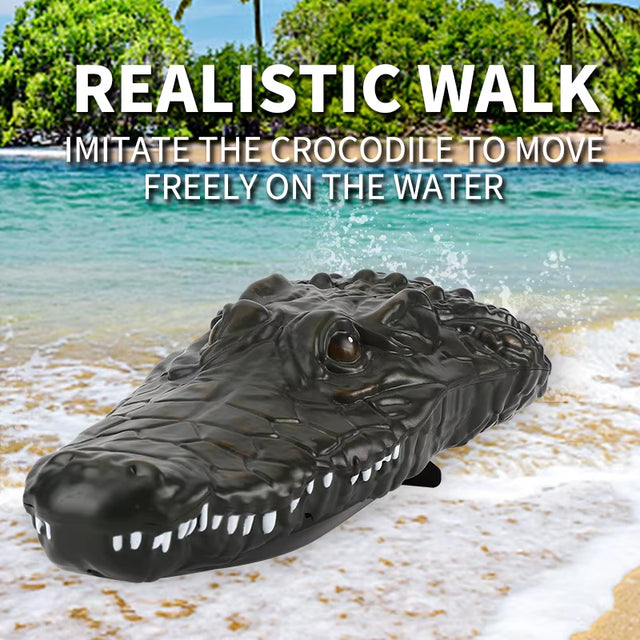 2,4G Fernsteuerbares schwimmendes Krokodil-Boot – Outdoor-Spielzeug für Jungen, realistische Krokodilkopf-Simulation, RC Schiff als Kinder-Spielzeug und Geschenk